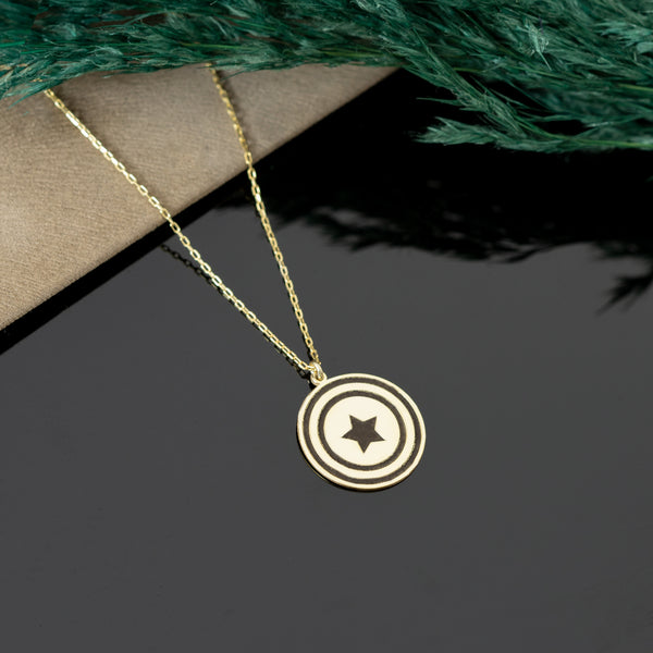 925 Sterling Silver Shield Pendant Necklace