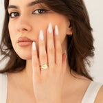 925 Sterling Silver Square Birthflower Ring