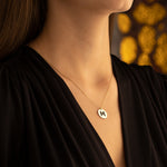 925 Sterling Silver Personalized Initial Disc Necklace