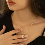 925 Sterling Silver Double Initial Necklace (Zi̇nci̇ri̇ Cs40005)
