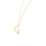 925 Sterling Silver The Cat Sitting On The Moon Necklace