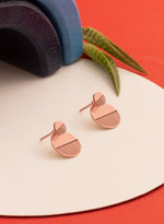 925 Sterling Silver Modern Double Round Earrings