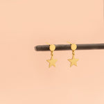 925 Sterling Silver Dangle Star Earrings