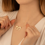 925 Sterling Silver Handcuff With Initial Necklace