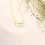 925 Sterling Silver Çift Heart Necklace