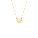 925 Sterling Silver Triple Triangle Necklace