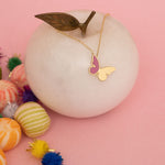 925 Sterling Silver Butterfly Enamel Necklace