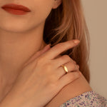 925 Sterling Silver Slim Bar Ring Önü Plaka Ring