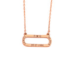 925 Sterling Silver 14K Solid Gold Minimalist Rectangle Anniversary Necklace