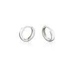 925 Sterling Silver Domed Kalin Hoop Earrings 14 Mm
