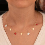 925 Sterling Silver Clover Enamel Necklace