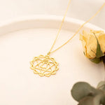 925 Sterling Silver Flower of Life Ve Om Necklace