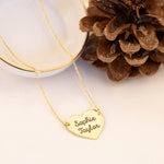 925 Sterling Silver İki Personalized Custom Name Heart Necklace