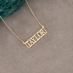 925 Sterling Silver Di̇kdörtgen Çerçeve İçi̇ İsi̇m Necklace