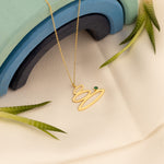925 Sterling Silver Mounted Three Stone Necklace