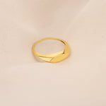 925 Sterling Silver Slim Bar Ring Önü Plaka Ring