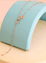 925 Sterling Silver Intermittent Bead Chain Necklace With Heart