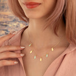 925 Sterling Silver Drop Sequin Necklace