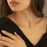 925 Sterling Silver Double Initial Necklace (Zi̇nci̇ri̇ Cs40005)