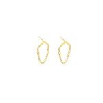 925 Sterling Silver Figaro Chain Triangle Stud Earring,