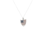 925 Sterling Silver Usa Flag Enamel Necklace