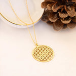 925 Sterling Silver Yaşam Çi̇çeği̇ Necklace