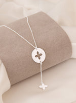 925 Sterling Silver Dangle Clover Necklace