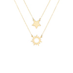 925 Sterling Silver Sun And Star Necklace