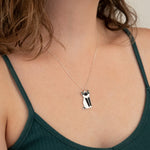925 Sterling Silver Enamel Cat Necklace