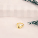 925 Sterling Silver Round Circle Signet Ring