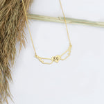 925 Sterling Silver Initial Angel Wings Love Necklace