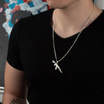 925 Sterling Silver Curb Chain Submachine Gun Necklace