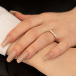 925 Sterling Silver Çi̇ft Sira Düz Crystal Pave Ring