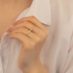 925 Sterling Silver Üstü Düz Bar Ring