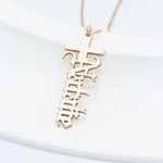 925 Sterling Silver Veritical Cross Name Necklace