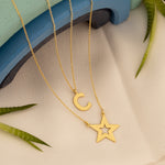925 Sterling Silver Star With Initial Necklace