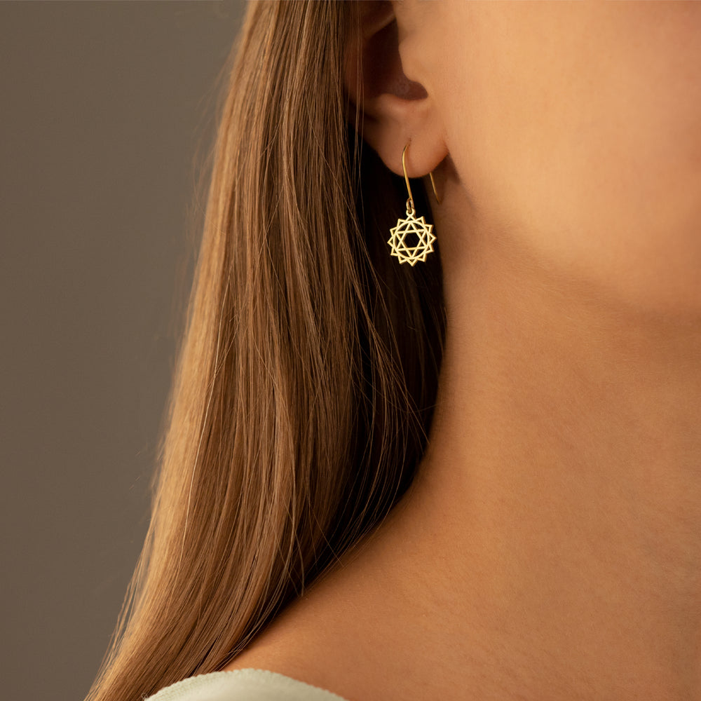 925 Sterling Silver Heart Chakra Earring
