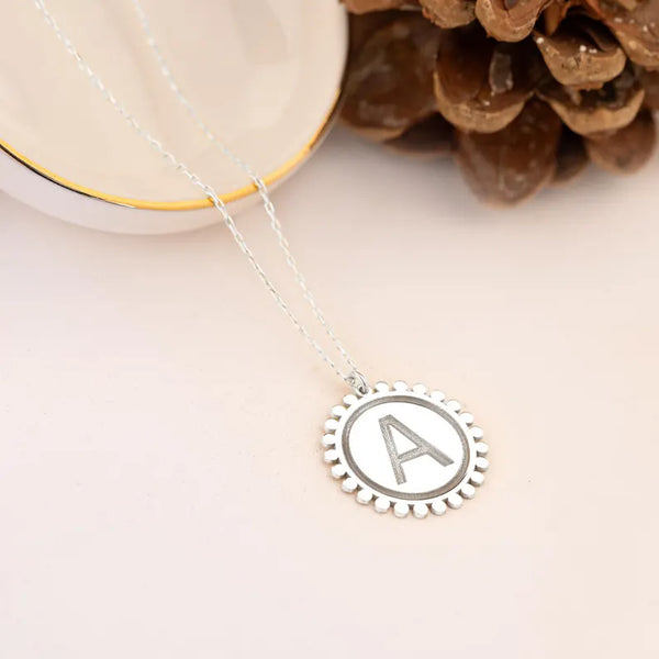 925 Sterling Silver Topcuklu Initial Necklace