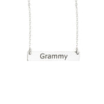 925 Sterling Silver Custom Engraved Bar Necklace