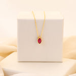 925 Sterling Silver Marki̇z Doğum Crystal Pave Necklace 1 Taş