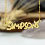 925 Sterling Silver The Simpsons Font Name Necklace