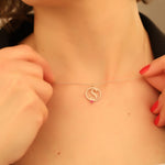 925 Sterling Silver Initial And Birthstone Necklaces