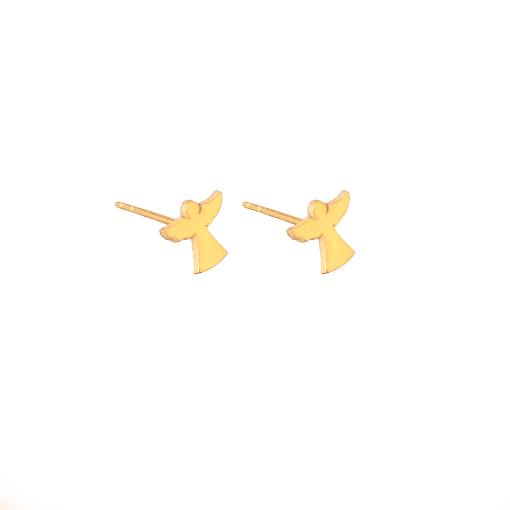 925 Sterling Silver Angel And Wings Studs
