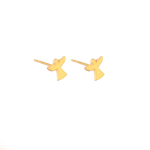 925 Sterling Silver Angel And Wings Studs
