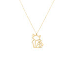 925 Sterling Silver Origami Cat Necklace