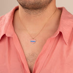 925 Sterling Silver Bisexual Pride Flag Necklace