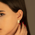 925 Sterling Silver Chevron Arrow Earring