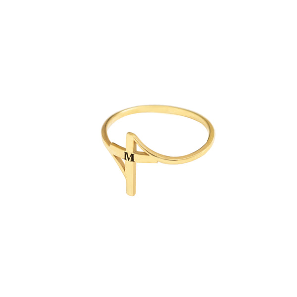 925 Sterling Silver Personalized Initial Cross Ring