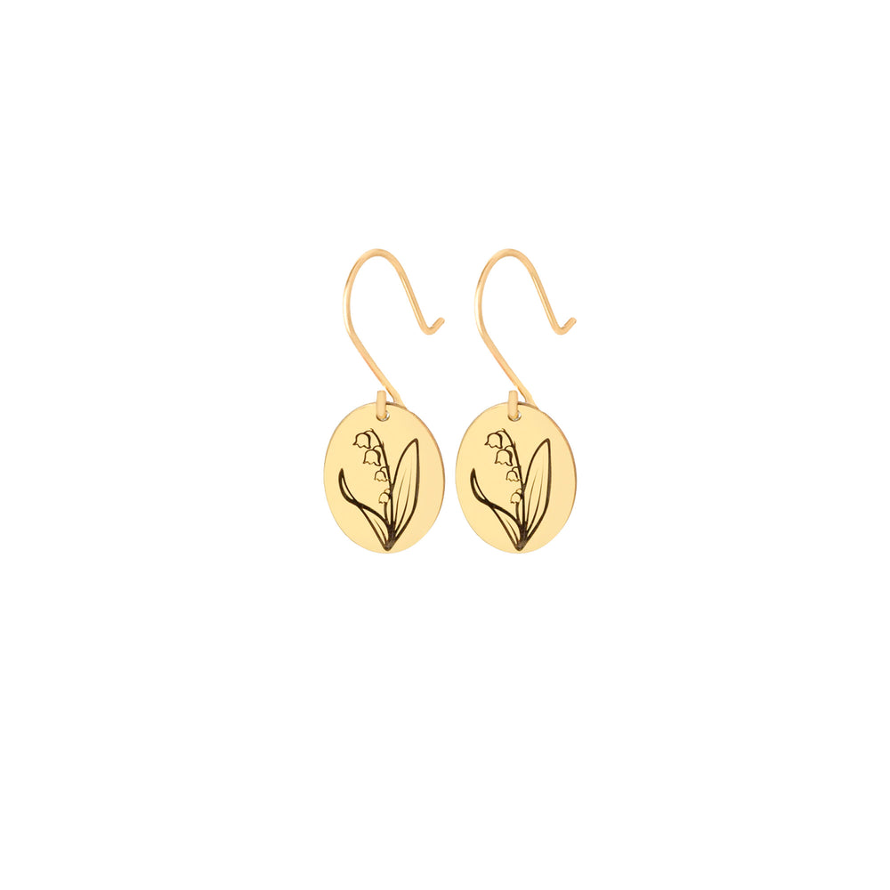925 Sterling Silver Dangle Birth Flower Earrings