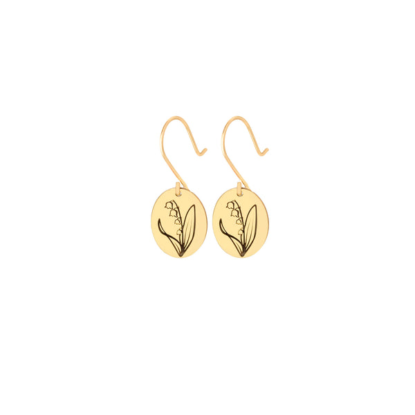 925 Sterling Silver Dangle Birth Flower Earrings